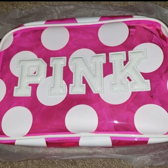 PINK Victoria's Secret Handbags - NWT VS Pink Polka Dot Beauty Bag
